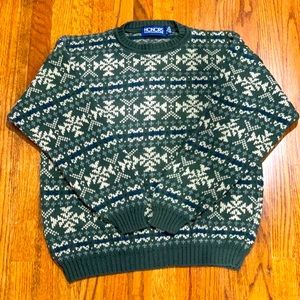 Green Fair Isle Knit Sweater